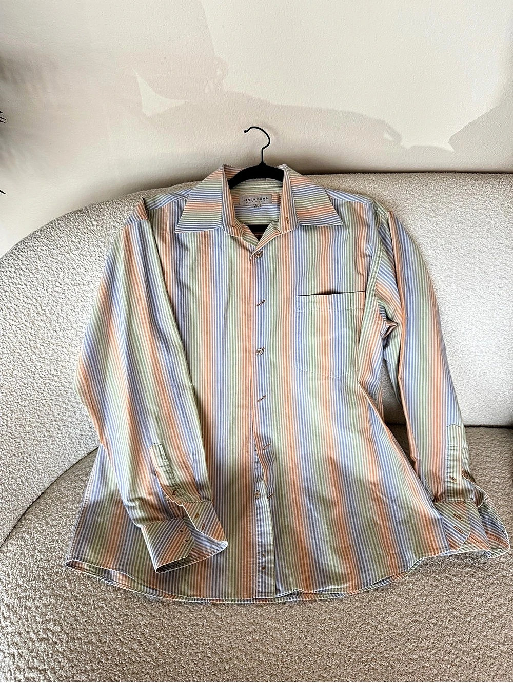 Linea Dome Striped Button Down Shirt in Multicolor Size Medium Like New